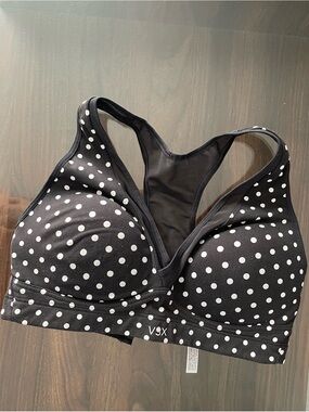 Victoria's Secret Black and White Polka Dot Racerback Sports Bra